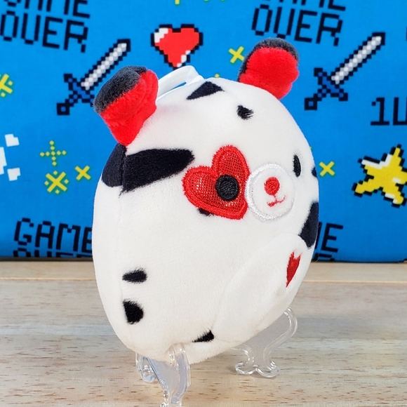 Squishmallow Dustin the Dalmatian 3.5" Clip UltraSoft Valentine's Day Plush NWT - Picture 2 of 12